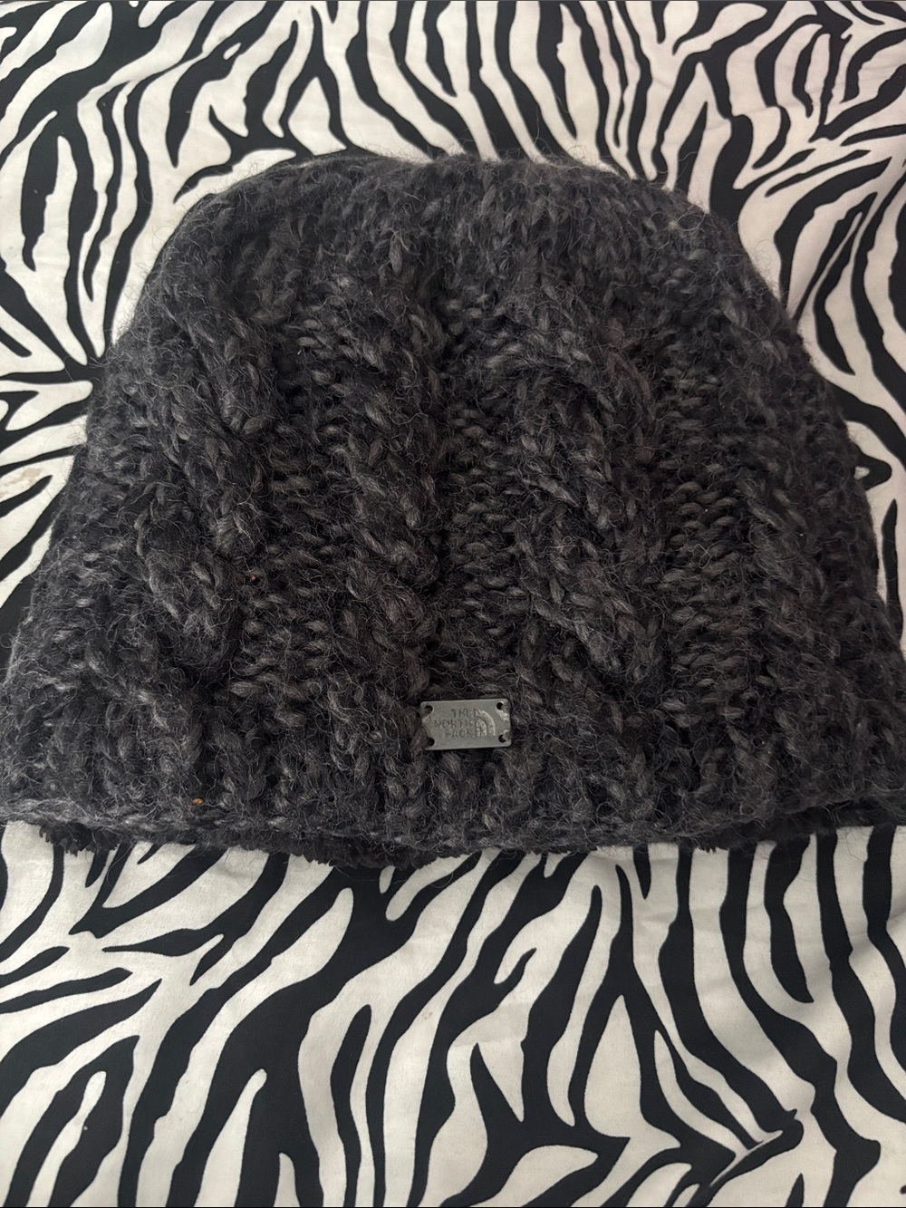 The North Face Dark Charcoal Cable Knit Beanie
